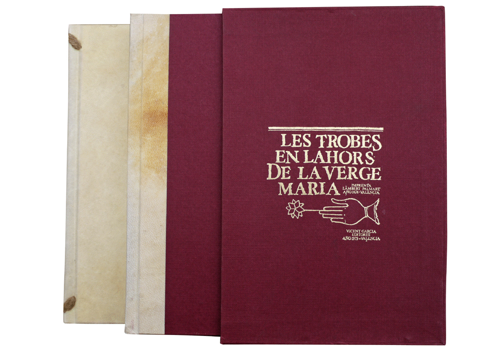 Obres trobes lahors Verge-Centelles-Palmart-Incunabula & Ancient Books-facsimile book-Vicent García Editores-11 Dust jacket